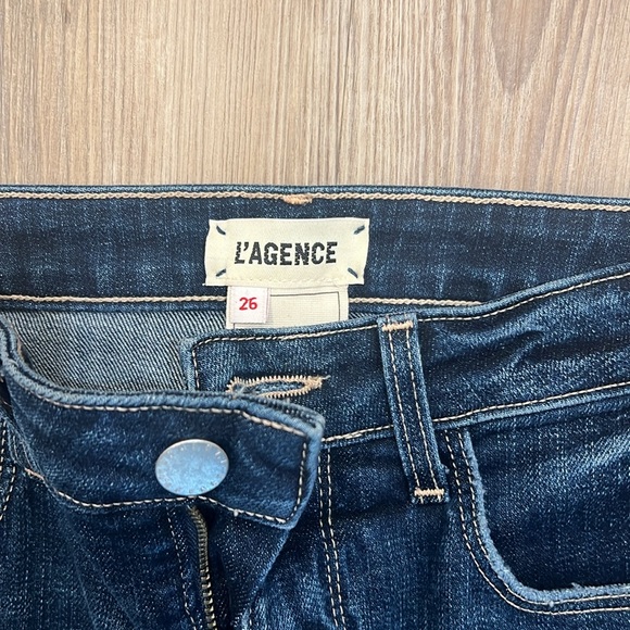 L’AGENCE High Line Skinny Jean in Classic Dark Destruct Size 26 - Picture 3 of 5